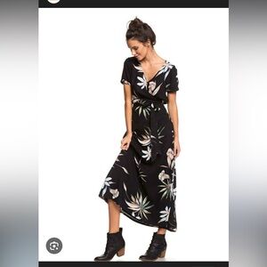 Roxy black lotus maxi dress